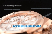 Audemars Piguet Royal Oak Chronograph Miyota OS10 Quartz Rose Gold Case with White Dial and Rose Gold Bracelet