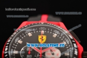 Ferrari Race Day Watch Chrono Miyota OS20 Quartz Red PVD Case with Black Dial and Silver Stick Markers