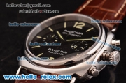 Panerai Radiomir Chrono Venus 75-CHG Automatic Steel Case with Black Dial and Brown Leather Strap - 1:1 Original