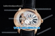 Audemars Piguet Millenary Miyota 9015 Automatic Rose Gold Case White Dial With Roman Numeral Markers Black Leather Strap