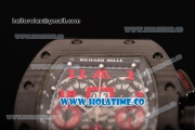 Richard Mille RM 011 Felipe Massa Flyback Chronograph Swiss Valjoux 7750 Automatic Carbon Fiber Case with Skeleton Dial and Red Markers - 1:1 Original