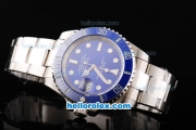 Rolex Submariner Swiss ETA 2836 Automatic Movement SS Case with Blue Dial-Blue Ceramic Bezel and White Markers