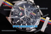 Tag Heuer Formula 1. James Hunt Miyota Quartz Steel Case with Black Dial Stick/Arabic Numeral Markers and Black Nylon Strap