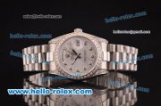 Rolex Day-Date Automatic White Dial with Diamond Bezel and Diamonds Mark - ETA Coating