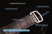 Cartier Calibre De Swiss ETA 2824 Automatic Steel Case with Black Dial and Black Leather Strap