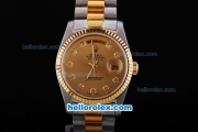 Rolex Day-Date Oyster Perpetual Automatic with Gold Dial and Bezel,Diamond Marking