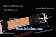 Vacheron Constantin Malte Miyota Quartz Stainless Steel Case with Black Leather Strap Black Dial and Stick Markers