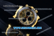 Rolex Daytona Chrono Clone Rolex 4130 Automatic Yellow Gold Case with Yellow Dial Ceramic Bezel and Black Rubber Strap - 1:1 Original (EF)