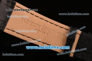 Vacheron Constantin Metiers D Art Miyota OS2035 Quartz Rose Gold Case with Grey MOP Dial and Black Leather Strap