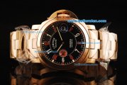 Panerai Luminor Marina Automatic Movement Rose Gold Case with Black Dial and Red/White Numeral Markers - Large Size