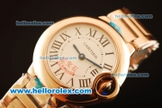 Cartier Ballon Bleu De Swiss ETA Quartz Full Rose Gold with White Dial- 1:1 Original