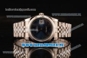 Rolex Datejust Clone Rolex 3135 Automatic Steel Case with Blue Dial and Roman Numeral Markers Steel Bracelet