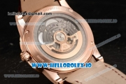 Roger Dubuis Excalibur 36 Miyota 9015 Automatic Rose Gold Case Black Dial With Roman Numeral Markers Brown Leather Strap