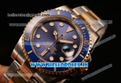 Rolex Submariner Swiss ETA 2836 Automatic Two Tone Case/Bracelet with Black Dial Stick (BP)