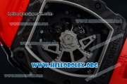 1:1 Richard Mille RM 35-02 RAFAEL NADA Japanese Miyota 9015 Automatic Black PVD Case with Skeleton Dial Red Rubber Strap