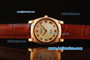 Rolex Cellini Swiss Quartz Rose Gold Case with White MOP Dial and Brown Leather Strap-Roman Markers Rolex Cellini Swiss Quartz Rose Gold Case with White MOP Dial and Brown Leather Strap-Roman Markers