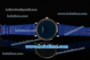 Patek Philippe Calatrava Miyota OS2035 Quartz Steel Case with Arabic Numeral Markers and Blue Dial