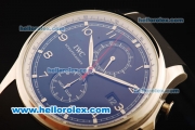 IWC Portugieser Yacht Club Automatic Movement Black Dial with Silver Numeral Markers and Black Rubber Strap