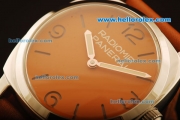 Panerai Radiomir Vintage 6154 Swiss ETA 6497 Manual Winding Steel Case with Orange Dial and Orange Leather Strap