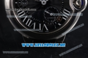 Cartier Ballon Bleu De Large Asia 2813 Automatic Steel Case with Black Dial and Black Leather Strap Roman Numeral Markers