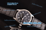 IWC Pilots Mark XVII Swiss ETA 2892 Automatic Steel Case with White Numeral Markers Black Dial and Black Leather Strap -1:1 Original