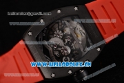 Richard Mille RM053 Asia Automatic PVD Case with Skeleton Dial and Red Rubber Strap