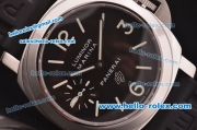 Panerai Luminor Marina Logo PAM 005 Swiss ETA 6497 Manual Winding Steel Case with Black Dial and Black Rubber Strap