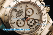 Rolex Daytona II Chronograph Swiss Valjoux 7750 Automatic Movement Full Steel with White Dial and White Markers