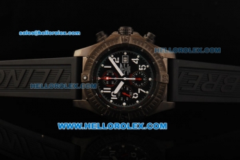 Breitling Super Avenger Swiss Valjoux 7750 Automatic Movement PVD Case with Black Dial and white Markers 48mm