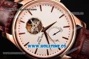 Patek Philippe Calatrava Tourbillon Swiss ETA 2824 Automatic Rose Gold Case with Stick Markers and White Dial