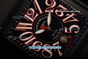 Franck Muller Black Cortez Swiss ETA 2892 Automatic Movement PVD Case with Black Dial and Arabic Numeral Markers