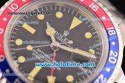 Rolex GMT-Master Vintage Asia 2813 Automatic Full Steel with Blue/Red Bezel and Black Dial