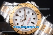 Rolex Yacht-Master Swiss ETA 2836 Automatic Two Tone Case/Bracelet with White Dial and Dot Markers - 1:1 Original (J12)