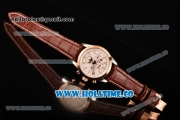 Longines Master Moonphase Chrono Miyota OS10 Quartz with Date Steel Case with White Dial Stick Markers and Rose Gold Bezel