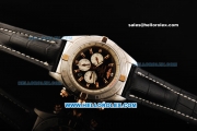 Breitling Chronomat B01 Automatic Movement Steel Case with Black Dial and Black Leather Strap