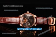 IWC Portuguese Tourbillon Mystere Swiss Tourbillon Automatic Rose Gold Case with Black Dial Rose Gold Arabic Numeral Markers and Brown Leather Strap (FT)