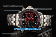 Omega Seamaster Diver 300M Chrono Miyota OS20 Quartz Steel Case/Bracelet with Black Dial and Red Inner Bezel