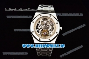 Audemars Piguet Royal Oak Skeleton Tourbillon Swiss Tourbillon Manual Winding Steel Case Skeleton Dial With Dots Markers Steel Bracelet