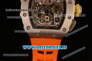 Richard Mille RM11-03 Swiss Valjoux 7750 Automatic Steel Case Skeleton Dial With Arabic Numeral Markers Orange Rubber Strap(KV)