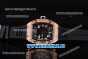 Richard Mille RM010 Miyota 9015 Automatic Rose Gold/Diamonds Case with Skeleton Dial and Numeal Markers