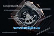 Richard Mille RM 011 Felipe Massa Chronograph Swiss Valjoux 7750 Automatic PVD Rose Gold Case with Black Dial Brown Bezel Arabic Numeral Markers and Black Rubber Strap