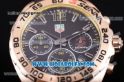 Tag Heuer Formula I Chronograph Senna Special Edition Miyota OS20 Quartz Rose Gold Case with Black Dial and Stick Markers