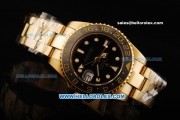 Rolex GMT Master II Automatic Movement Gold Case with Ceramic Bezel and Gold Strap 36mm