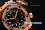 Hublot King Power Oceanographic 4000 Swiss Valjoux 7750 Automatic Rose Gold Case with Black Dial and Green Stick Markers 1:1 Original