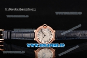 Cartier ballon bleu de Cartier Swiss Quartz Movement Rose Gold Case with Diamond Bezel and Leather Strap