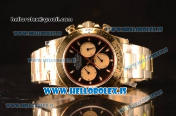 Rolex Daytona Yellow Gold Rolex 4130 Auto Best Edition 1:1 Clone Black Dial 116518LN