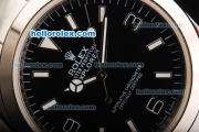 Rolex Explorer Automatic Movement Steel Case with Black Dial and Stick/Numeral Marker-SS Strap