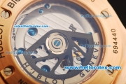 Hublot Big Bang Swiss Tourbillon Automatic Movement Rose Gold Case and Bezel with Black Rubber Strap