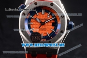 Audemars Piguet Royal Oak Offshore Diver Asia 2813 Automatic Steel Case with Orange Dial and Stick Markers Orange Rubber Strap (EF)