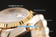 Rolex Datejust Swiss ETA 2671 Automatic Full Steel with Rose Gold Bezel and Dark Blue Dial-Two Tone Strap